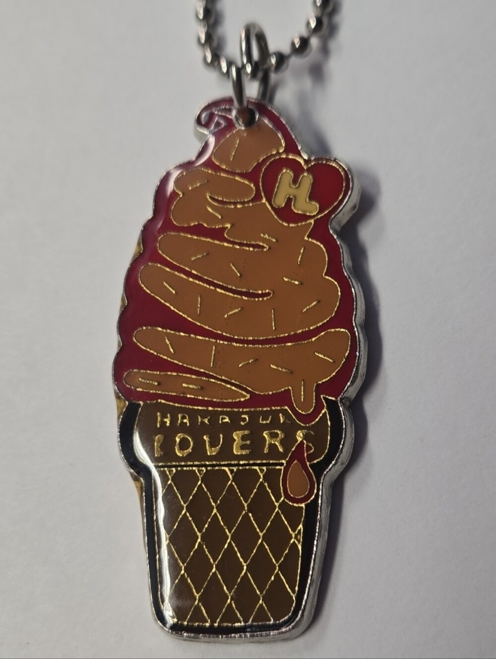 Harajuku Lovers Ice Cream Cone Enamel Keychain 2.25" EUC